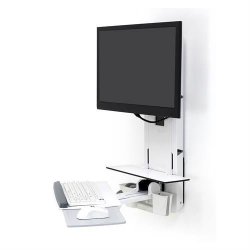Ergotron StyleView® Sit-Stand Lodret Lift, Patientværelse (Hvid)