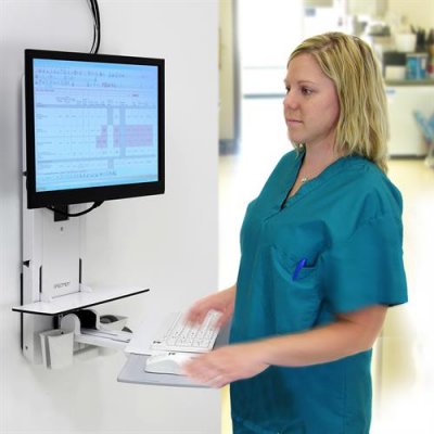 Ergotron StyleView® Sit-Stand Lodret Lift, Patientværelse (Hvid)