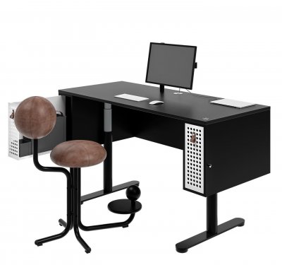 Modtagelsesbord Piccolo - skrivebord med opbevaring / højdejusterbar